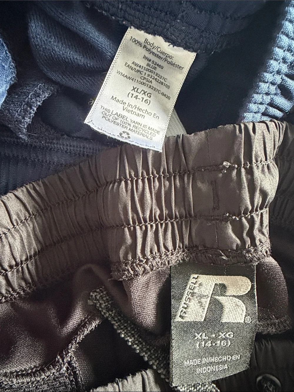 Russell Athletic Navy & Black Kids' Jogger Pants Size XL 14/16 #73